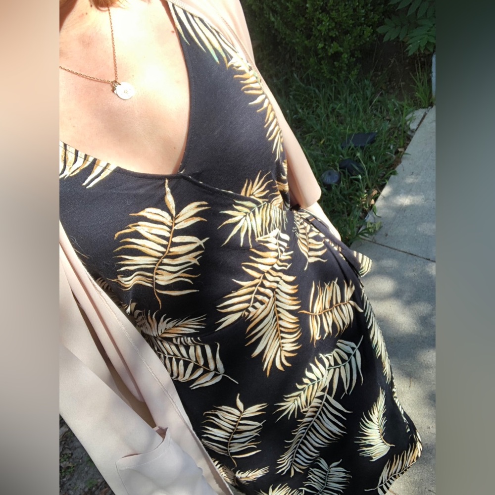 Palm Print Wrap Dress